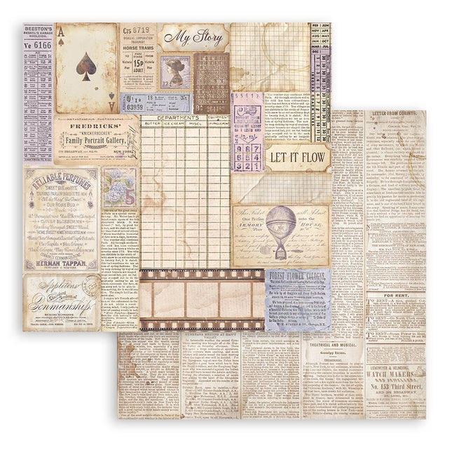 Beidseitig bedrucktes Scrapbook-Papier - Quiet Days gemischte Hintergründe