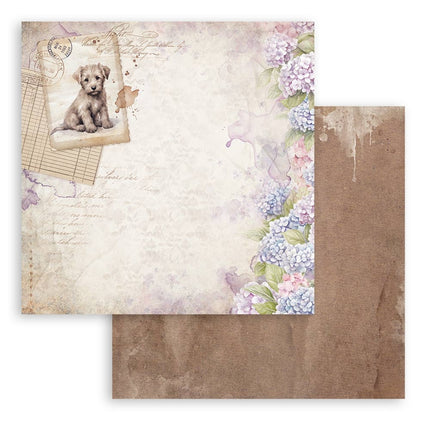Beidseitig bedrucktes Scrapbook-Papier - Quiet Days Hundepostkarte