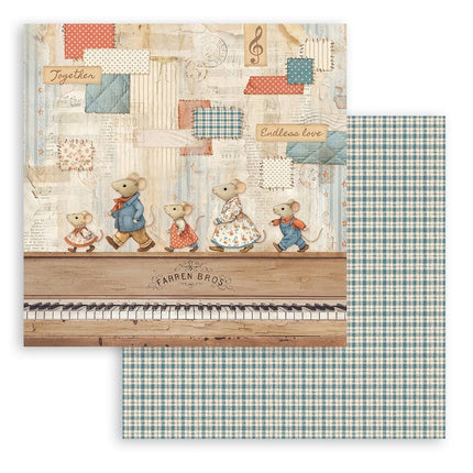 Scrapbooking doppelseitiges Blatt - Familienklavier