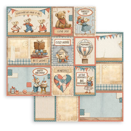 Scrapbooking beidseitiges Blatt - Familie gemischte Karten  