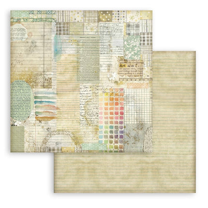 Scrapbooking doppelseitiges Blatt - Daisy Art Aquarellmuster