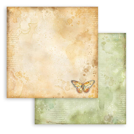 Scrapbooking doppelseitiges Blatt - Daisy Art Ockermuster mit Schmetterling
