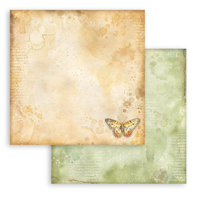 Scrapbooking doppelseitiges Blatt - Daisy Art Ockermuster mit Schmetterling