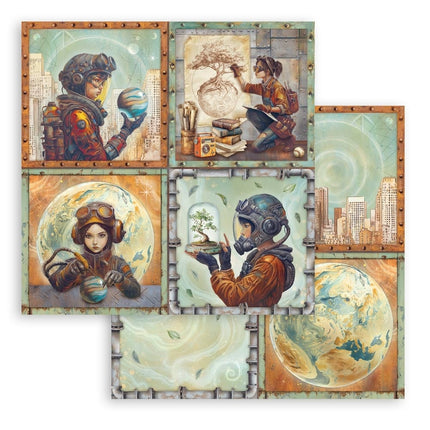 Scrapbooking doppelseitiges Blatt - A new Beginning 4 Karten