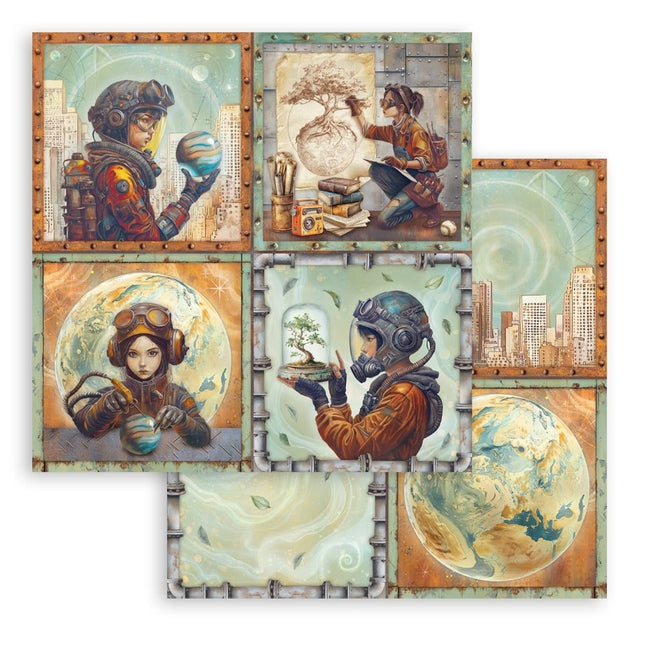 Scrapbooking doppelseitiges Blatt - A new Beginning 4 Karten