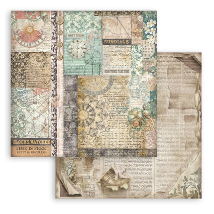 Bedrucktes doppelseitiges Scrapbooking-Papier für Kunst und Handwerk - Gärten der Zeit gemischte Muster