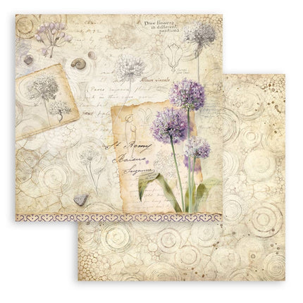 Bedrucktes doppelseitiges Scrapbooking-Papier für Kunst und Handwerk - All Around Allium