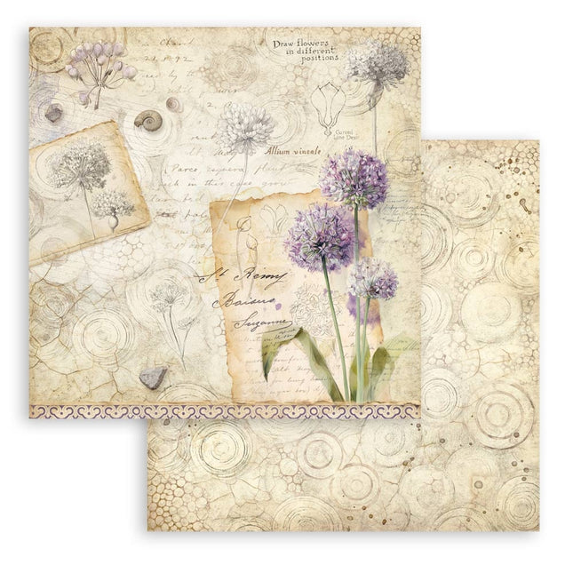 Bedrucktes doppelseitiges Scrapbooking-Papier für Kunst und Handwerk - All Around Allium