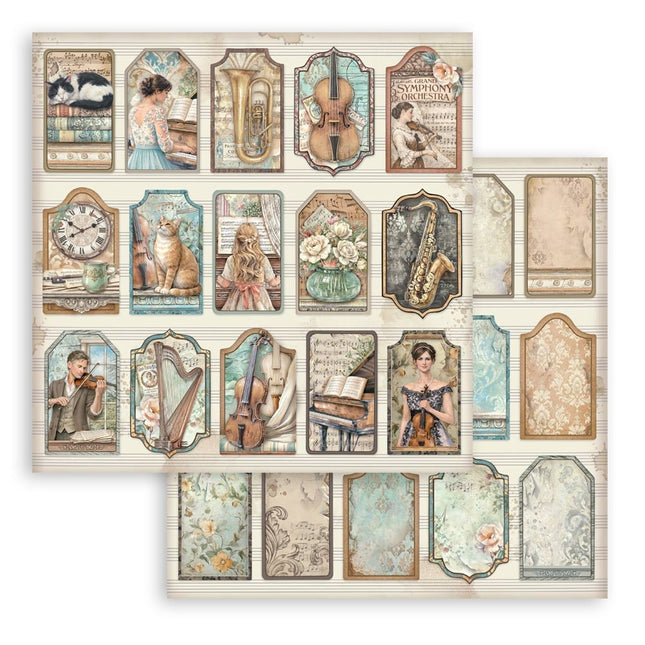 Bedrucktes doppelseitiges Scrapbooking-Papier für Kunst und Handwerk - Symphony Anhänger