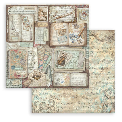 Bedrucktes doppelseitiges Scrapbooking-Papier für Kunst und Handwerk - Symphony Bücher
