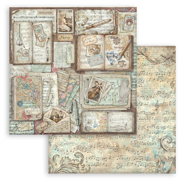 Bedrucktes doppelseitiges Scrapbooking-Papier für Kunst und Handwerk - Symphony Bücher