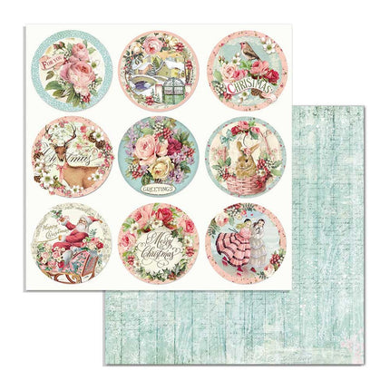 Dubbelzijdig Papier Pink Christmas rounds