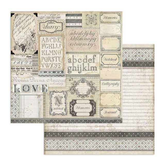 Beidseitiges Scrapbook-Papier Patchwork aus Etiketten