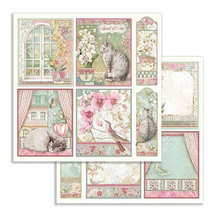 Beidseitiges Scrapbook-Papier Orchideen-Karten