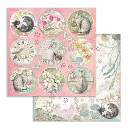 Beidseitiges Scrapbook-Papier Orchideen-Rundungen