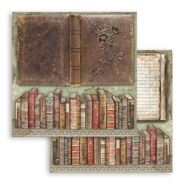 Beidseitiges Scrapbook-Papier Lady Vagabond Vintage-Bücher