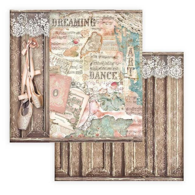 Beidseitiges Scrapbook-Papier - Leidenschaft Ballettschuhe