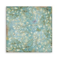 Beidseitiges Scrapbook-Papier - Dame mit Fächer