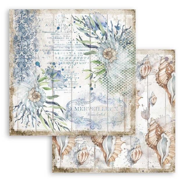 Beidseitiges Scrapbook-Papier - Romantic Sea Dream Muscheln