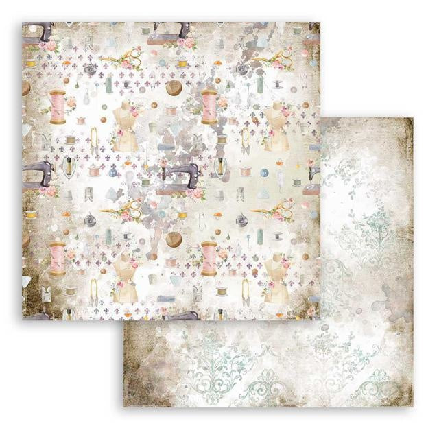 Beidseitiges Scrapbook-Papier - Romantic Threads Textur