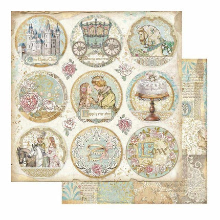 Beidseitiges Scrapbook-Papier - Dornröschen Kreise