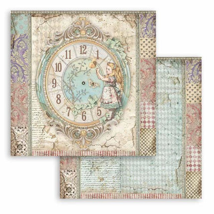Beidseitig bedrucktes Scrapbook-Papier - Uhr