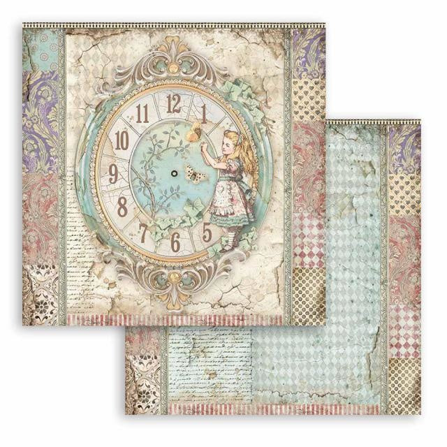Beidseitig bedrucktes Scrapbook-Papier - Uhr