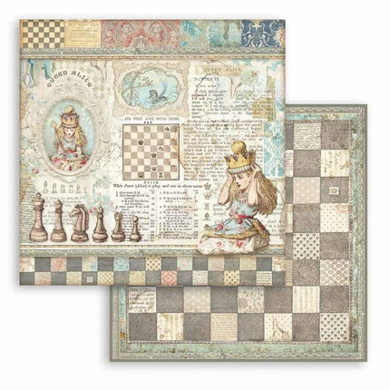 Beidseitig bedrucktes Scrapbook-Papier - Königin Alice