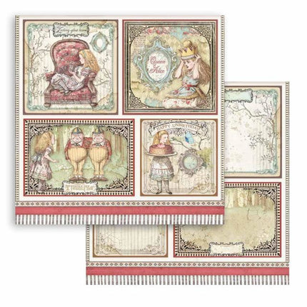 Beidseitig bedrucktes Scrapbook-Papier - Alice Karten