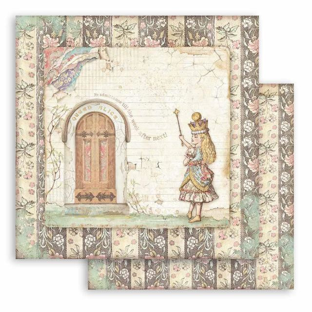 Beidseitig bedrucktes Scrapbook-Papier - Alice durch