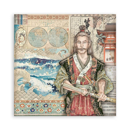 Doppelseitiges Scrapbook-Papier - Sir Vagabond in Japan Samurai