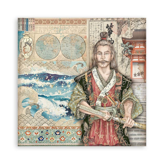 Doppelseitiges Scrapbook-Papier - Sir Vagabond in Japan Samurai