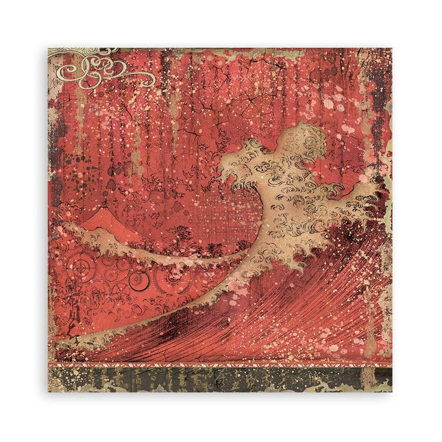Beidseitiges Scrapbook-Papier - Sir Vagabond in Japan rote Textur
