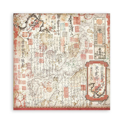 Beidseitiges Scrapbook-Papier - Sir Vagabond in Japan rote Textur