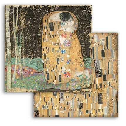 Beidseitig bedrucktes Scrapbook-Papier - Klimt Der Kuss