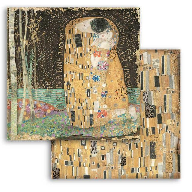 Beidseitig bedrucktes Scrapbook-Papier - Klimt Der Kuss