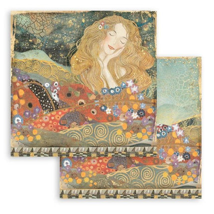 Beidseitig bedrucktes Scrapbook-Papier - Klimt aus dem Beethovenfries