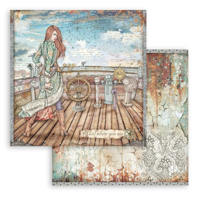 Beidseitig bedrucktes Scrapbook-Papier - Lady Vagabond Lifestyle Ruder