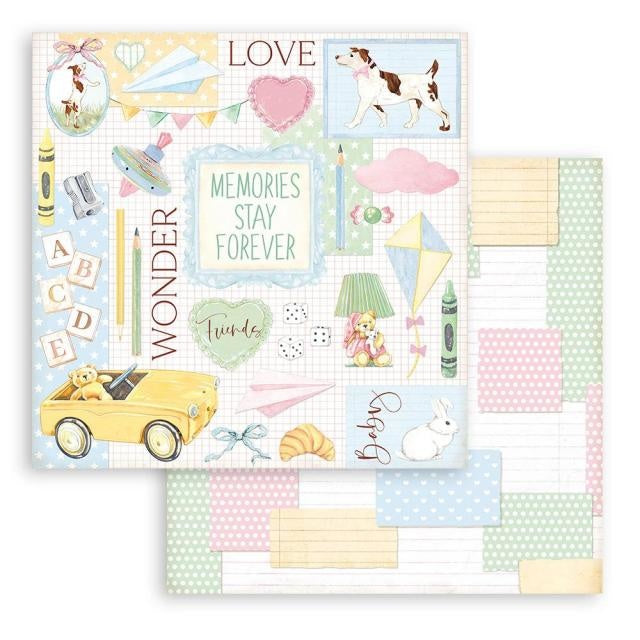 Beidseitiges Scrapbook-Papier - DayDream gelbes Auto
