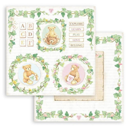 Beidseitiges Scrapbook-Papier - DayDream Bär und Girlanden