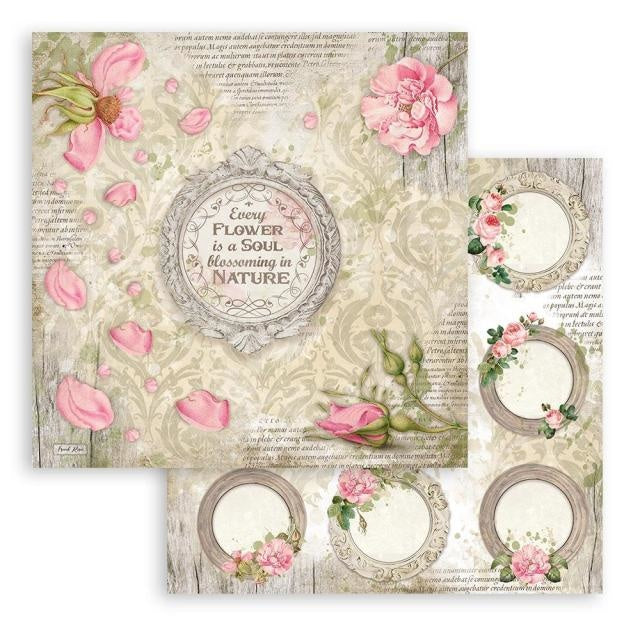 Beidseitiges Scrapbook-Papier - Romantic Garden House Girlanden