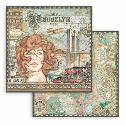 Beidseitig bedrucktes Scrapbook-Papier - Sir Vagabond Aviator Dame
