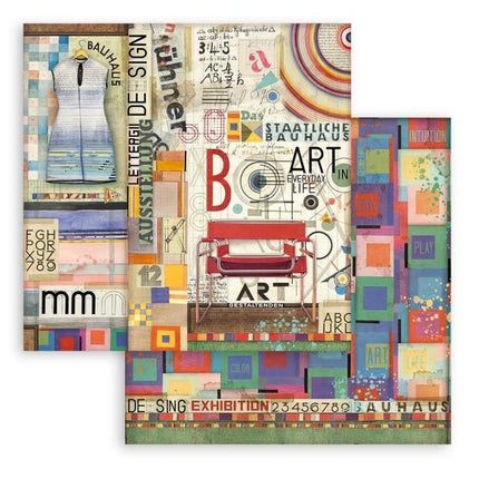 Beidseitiges Scrapbook-Papier - Bauhaus Kunst