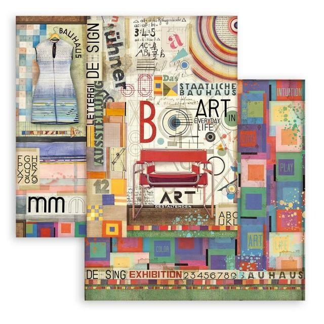 Beidseitiges Scrapbook-Papier - Bauhaus Kunst