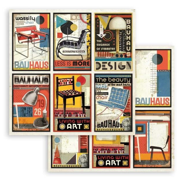 Beidseitiges Scrapbook-Papier - Bauhaus 6 Karten