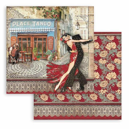 Beidseitiges Scrapbook-Papier - Desire Place du tango