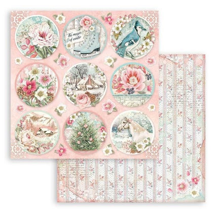 Beidseitiges Scrapbook-Papier - Süße Winterrunden