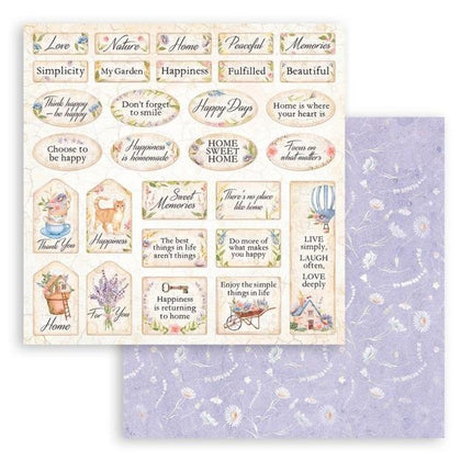 Beidseitig bedrucktes Scrapbook-Papier - Create Happiness Welcome Home Etiketten