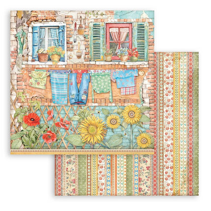 Beidseitig bedrucktes Scrapbook-Papier - Sunflower Art Fenster