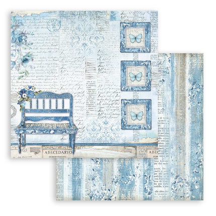 Beidseitig bedrucktes Scrapbook-Papier - Blue Land Bank